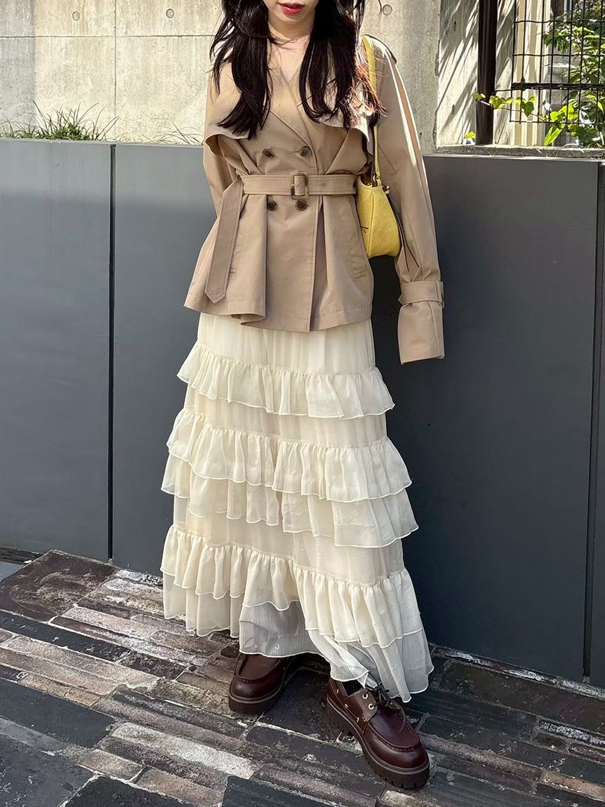 LILY BROWN「ステップフリルシアースカート」|スカート|