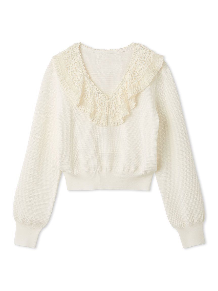 LILY BROWN「レースカラーニットトップス」|ニット・セーター|OWHT