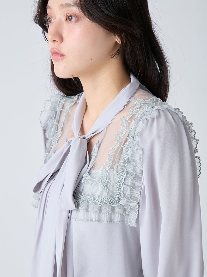 LILY BROWN「ヴィンテージライクボウタイブラウス」|シャツ・ブラウス|