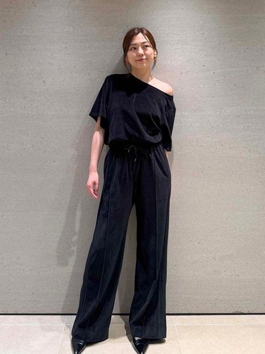 styling/「【WEB限定カラーあり】【セットアップ対応】ドローコードベロアパンツ」|その他|BLK