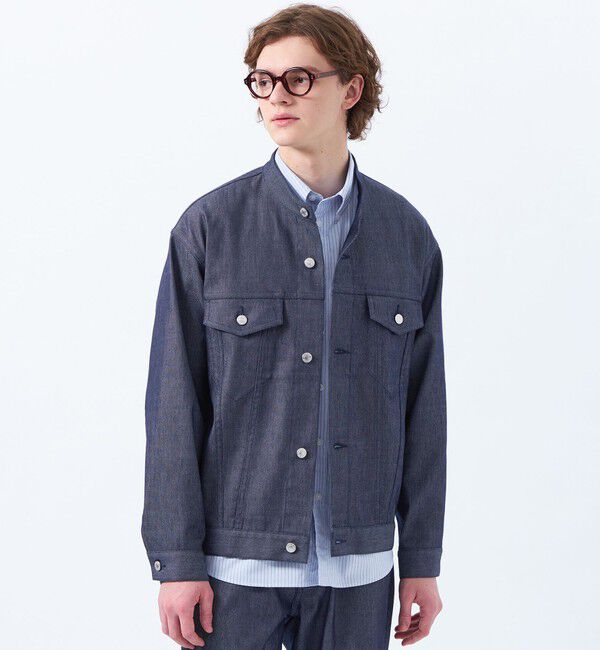 MACKINTOSH PHILOSOPHY「ナイロンチノ/ポリエステルデニム スタンドカラージャケット」|ブルゾン・スタジャン|デニム