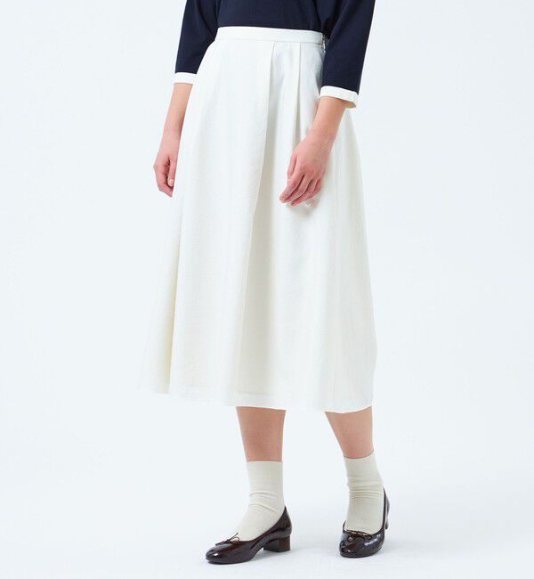MACKINTOSH PHILOSOPHY「リンクルタックフレアスカート」|スカート|オフホワイト
