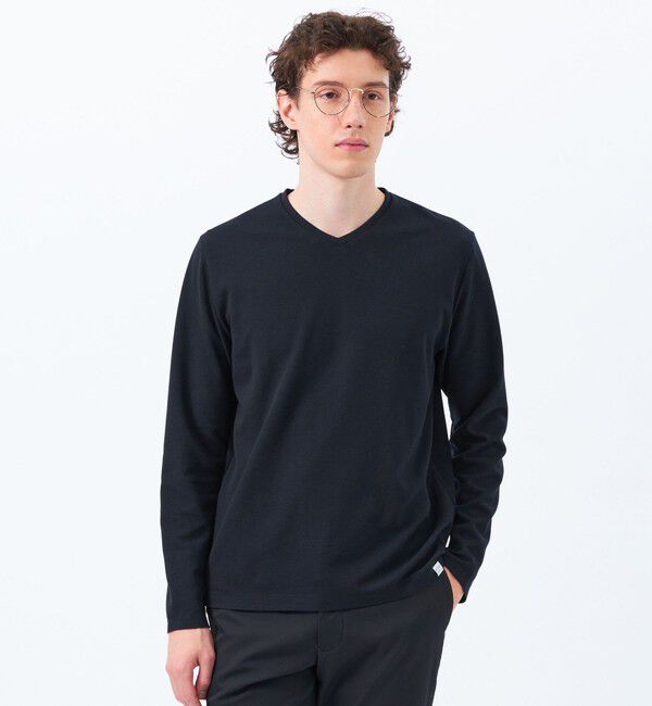 MACKINTOSH PHILOSOPHY「ストレッチミラノリブ VネックロンＴ」|Tシャツ・カットソー|ネイビー