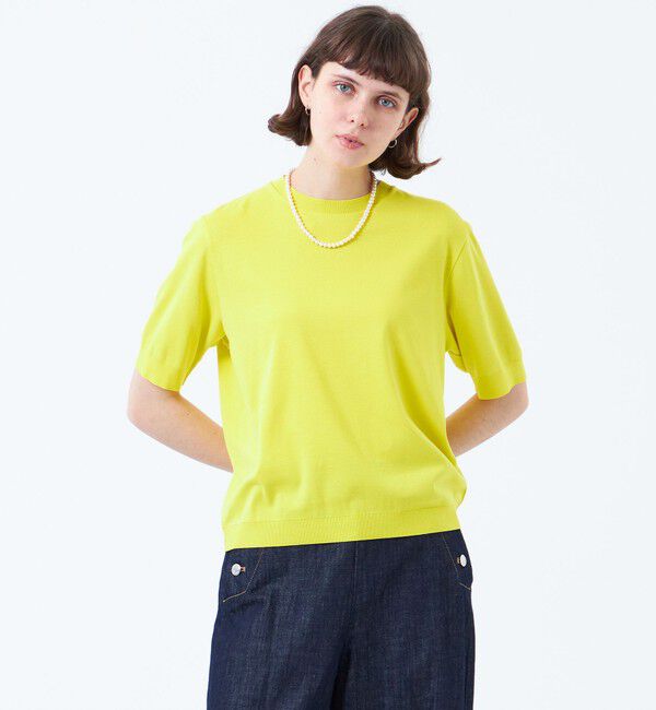 MACKINTOSH PHILOSOPHY「ハイゲージクルーネックニットT」|ニット・セーター|イエロー