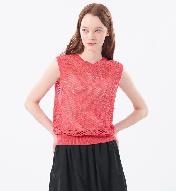 MACKINTOSH PHILOSOPHY「メッシュニットベスト」|ニット・セーター|レッド