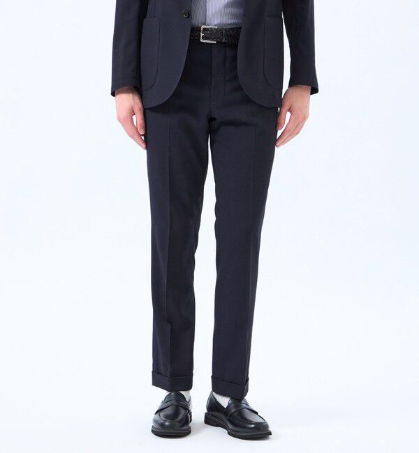 MACKINTOSH PHILOSOPHY「トロッター ウルトラライトトラウザーズ ナローサッカーストライプ」|スラックス|ネイビー