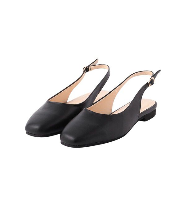 MACKINTOSH PHILOSOPHY「スリングバックスクエアパンプス」|サンダル|ブラック