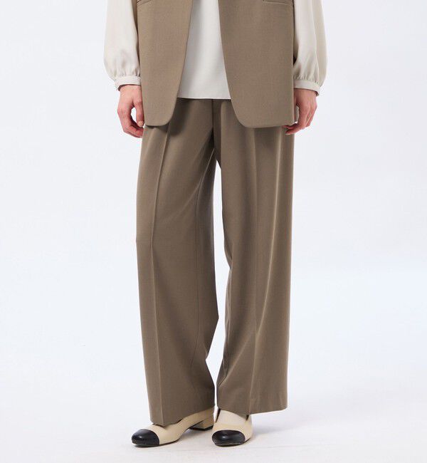 MACKINTOSH PHILOSOPHY「【LEE4月号/蛯原友里さん着用】【Alby Easy Pants Wide(アルビーイージーパンツワイド)】ウールツイル製」|その他|キャメル