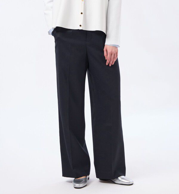 MACKINTOSH PHILOSOPHY「【LEE4月号/蛯原友里さん着用】【TROTTER（トロッター）シリーズ】アクションツイルワイドパンツ」|スラックス|ネイビー