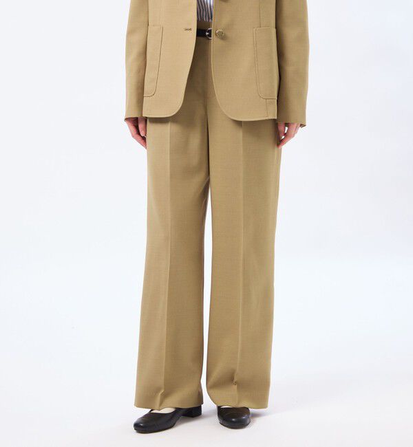 MACKINTOSH PHILOSOPHY「【LEE4月号/蛯原友里さん着用】【TROTTER（トロッター）シリーズ】アクションツイルワイドパンツ」|スラックス|ベージュ