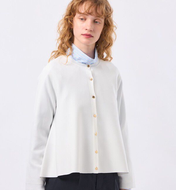 MACKINTOSH PHILOSOPHY「ミラノリブフレアニットジャケット」|ニット・セーター|オフホワイト