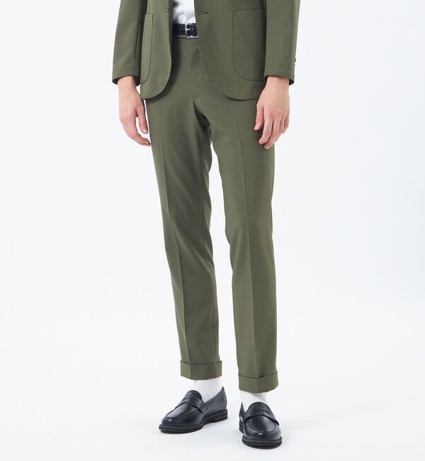 MACKINTOSH PHILOSOPHY「【WEB&一部店舗限定】トロッター ウルトラライトパンツ サッカーストライプ」|スラックス|グリーン