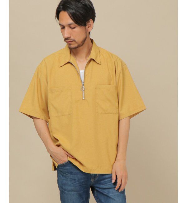 ikka「ハーフジップシャツアンサンブル」|シャツ・ブラウス|イエロー