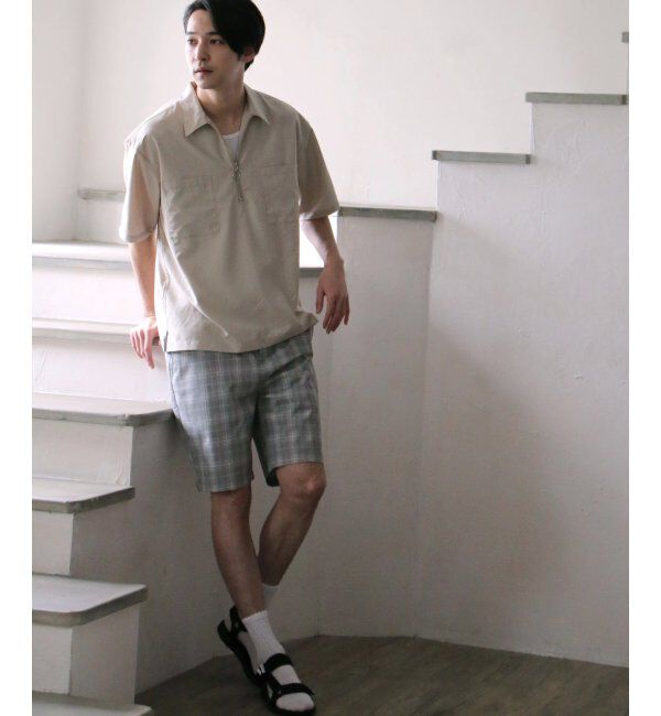 ikka「ハーフジップシャツアンサンブル」|シャツ・ブラウス|