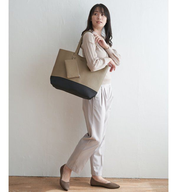 ikka「バイカラーシュリンクトートバッグ」|その他|