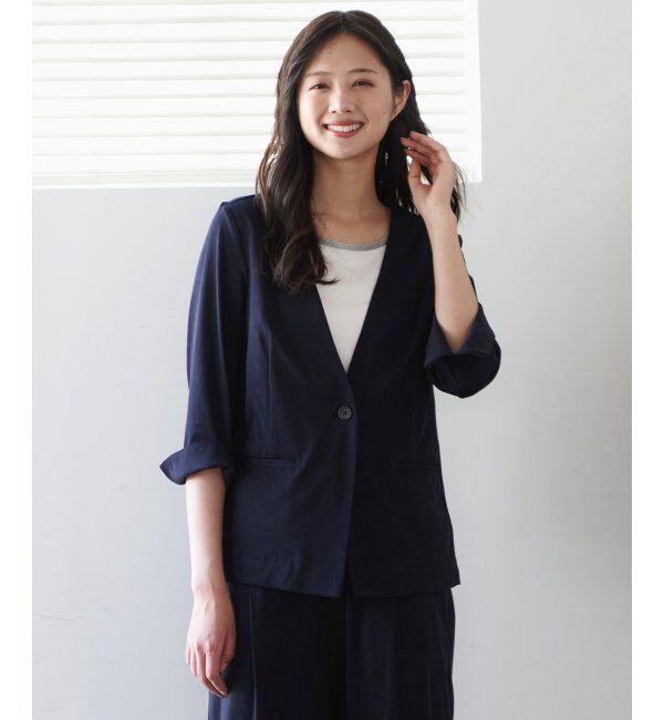 IKKA LOUNGE「【接触冷感】ひやっとBeasystretchジャケット」|その他|ネイビー