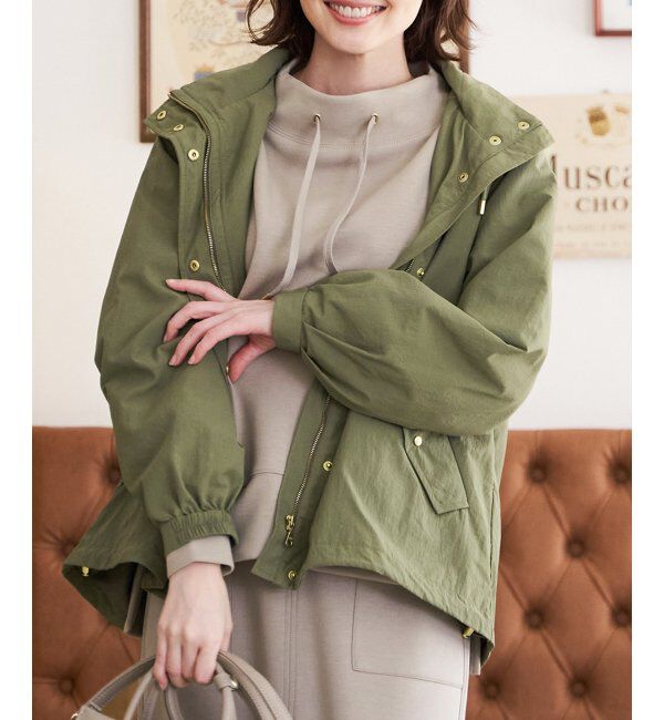 ikka「撥水裏地付きウンテンパーカー」|ブルゾン・スタジャン|オリーブ