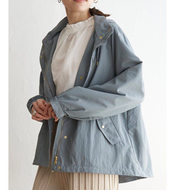 ikka「撥水裏地付きウンテンパーカー」|ブルゾン・スタジャン|ブルー