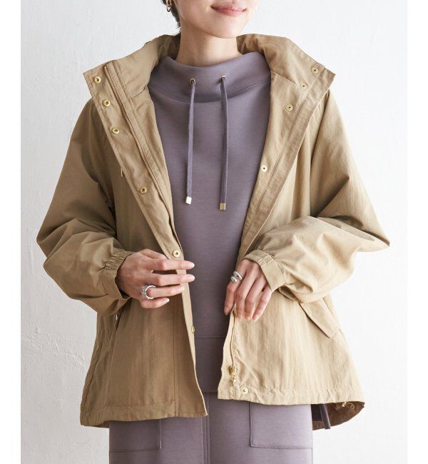 ikka「撥水裏地付きウンテンパーカー」|ブルゾン・スタジャン|ベージュ