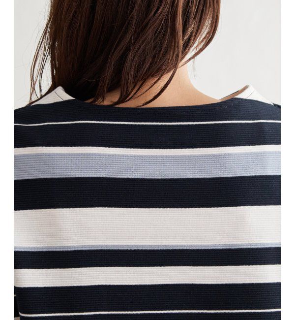 IKKA LOUNGE「リップルボーダーキーネックプルオーバー」|Tシャツ・カットソー|