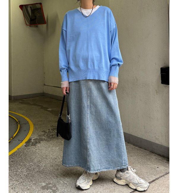 Lbc with Life「レーヨンポリV袖チュールニット」|カーディガン|