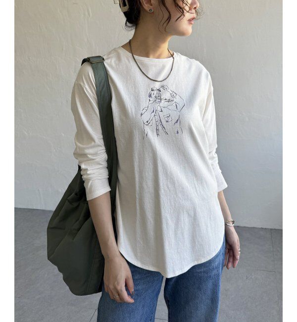 Lbc with Life「Girlプリントロゴ刺繍ロンT」|Tシャツ・カットソー|