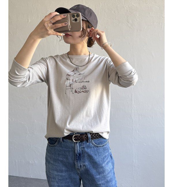 Lbc with Life「Girlプリントロゴ刺繍ロンT」|Tシャツ・カットソー|