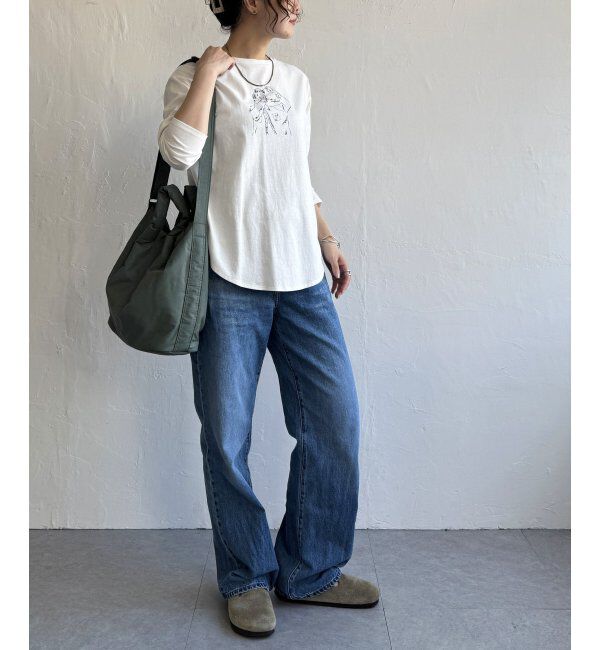 Lbc with Life「Girlプリントロゴ刺繍ロンT」|Tシャツ・カットソー|