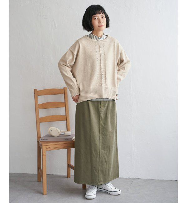 Lbc with Life「ミニブークレサイドスリットニット」|カーディガン|