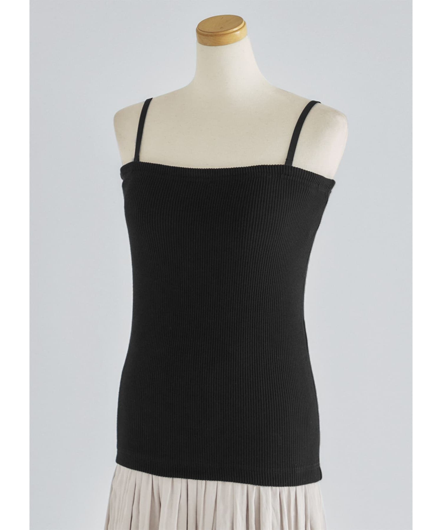 STYLE DELI「ホールドリブベアトップ」|インナー|ブラック