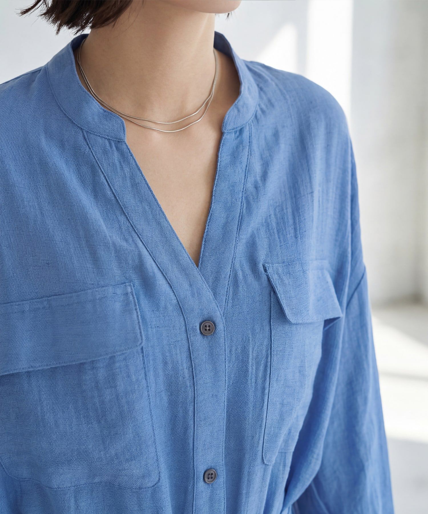 STYLE DELI「綿麻混紡ベルテッドシャツワンピース」|ワンピース|