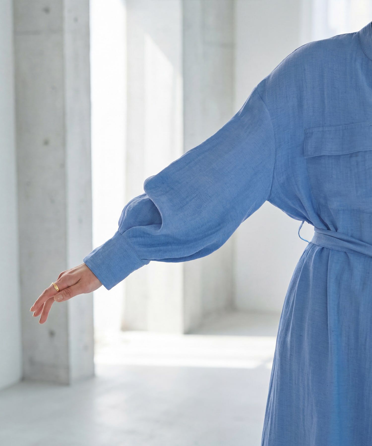 STYLE DELI「綿麻混紡ベルテッドシャツワンピース」|ワンピース|