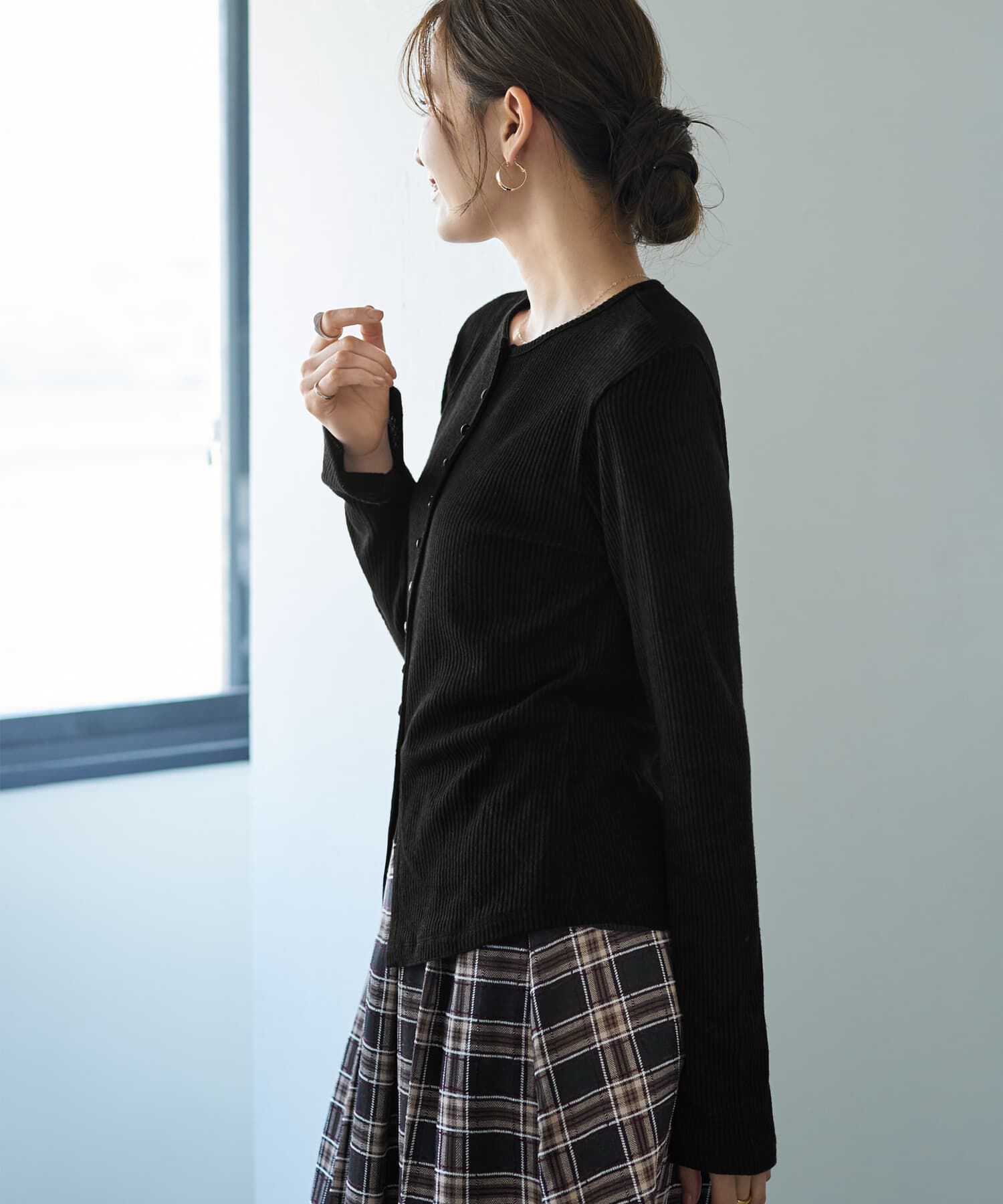 STYLE DELI「ボタンいっぱいリブカットソートップス」|Tシャツ・カットソー|