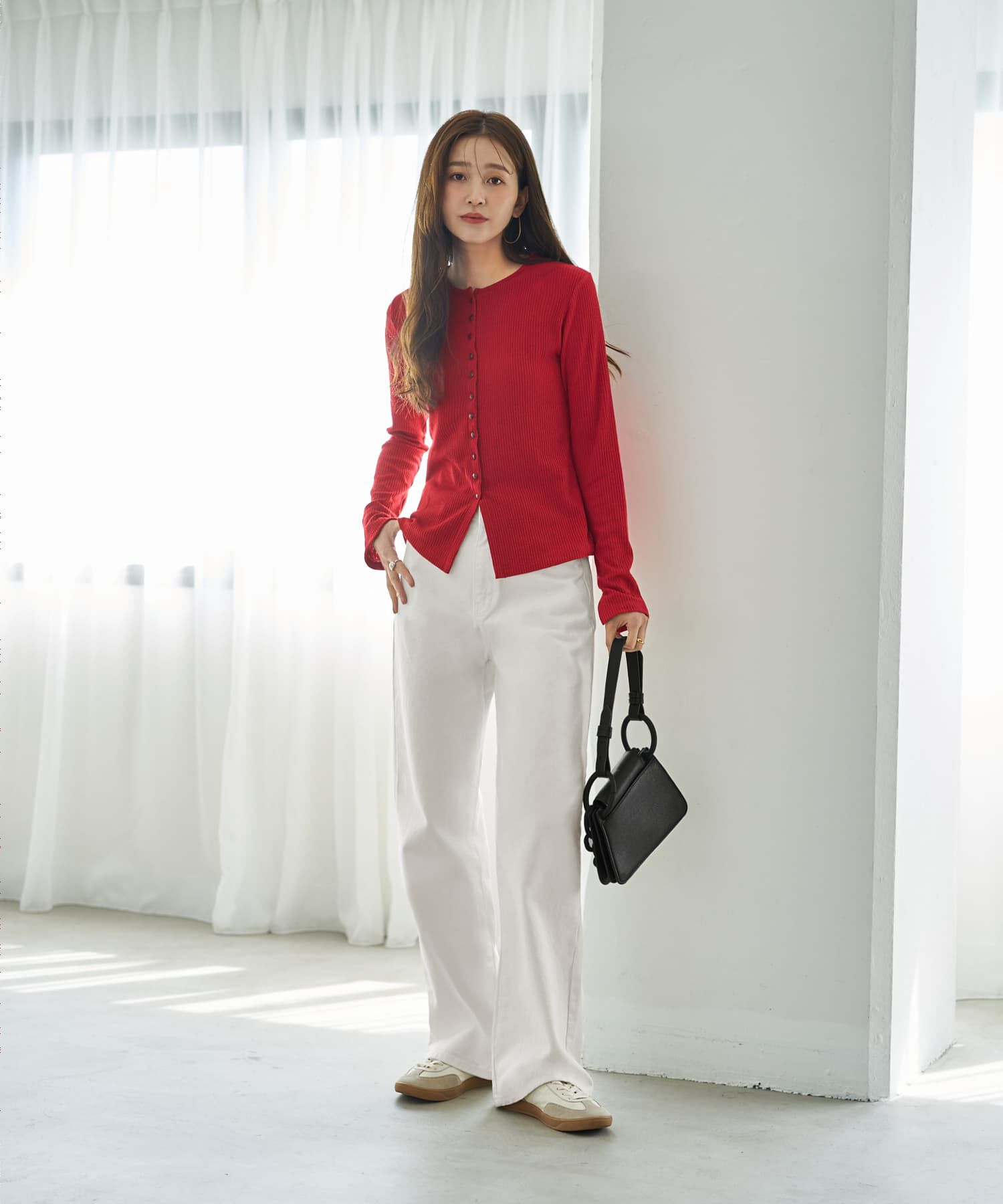 STYLE DELI「ボタンいっぱいリブカットソートップス」|Tシャツ・カットソー|