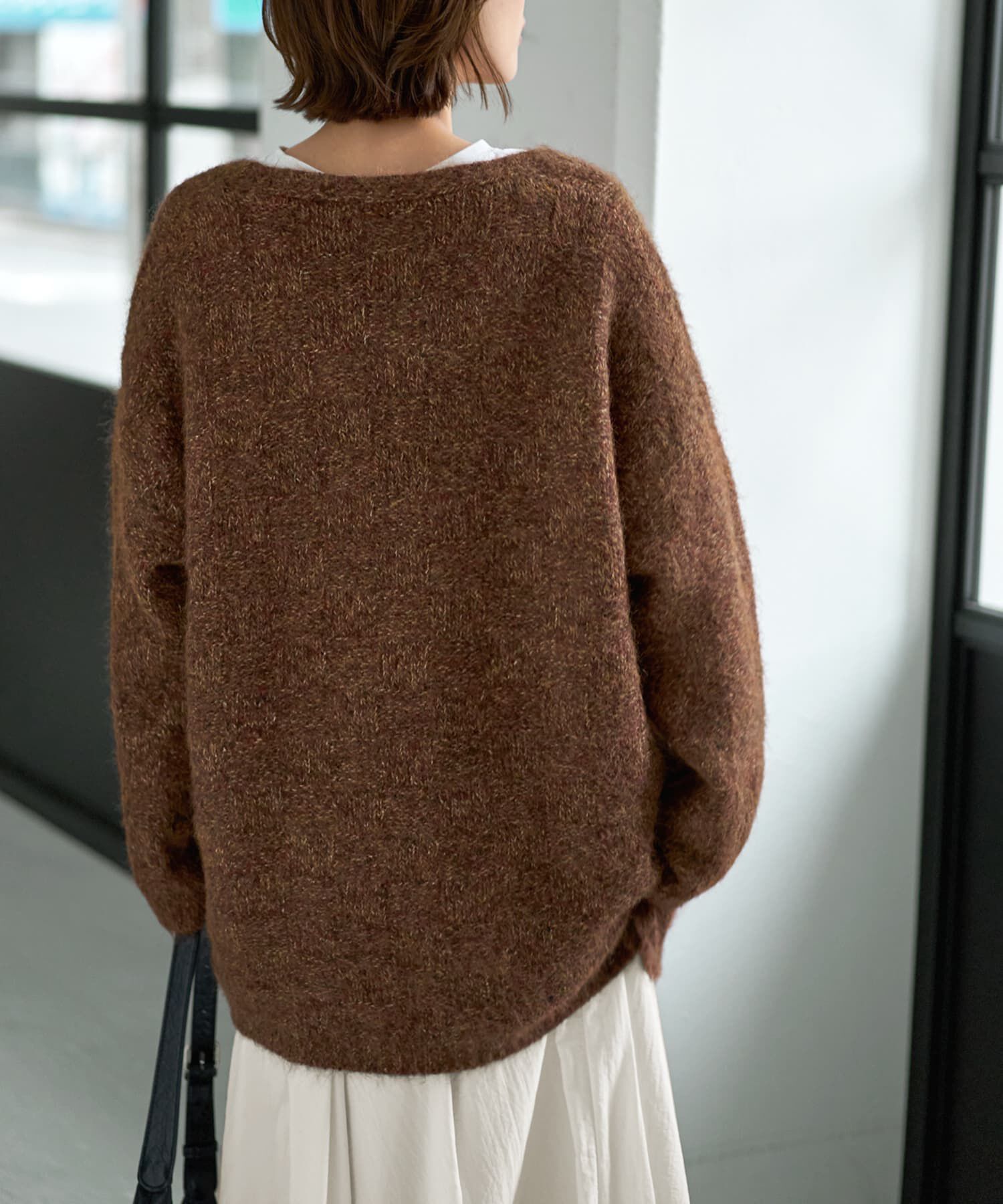 STYLE DELI「モヘア風ミックスニットゆったりカーディガン」|カーディガン|