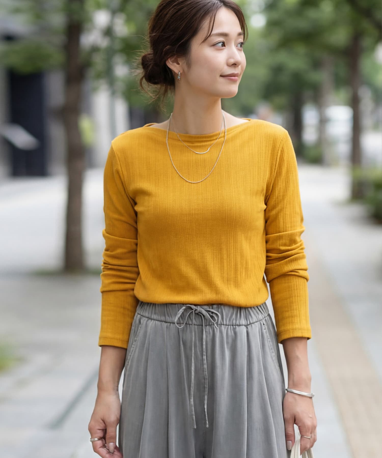 STYLE DELI「やわらかボートネックカットソートップス」|Tシャツ・カットソー|ヤマブキ