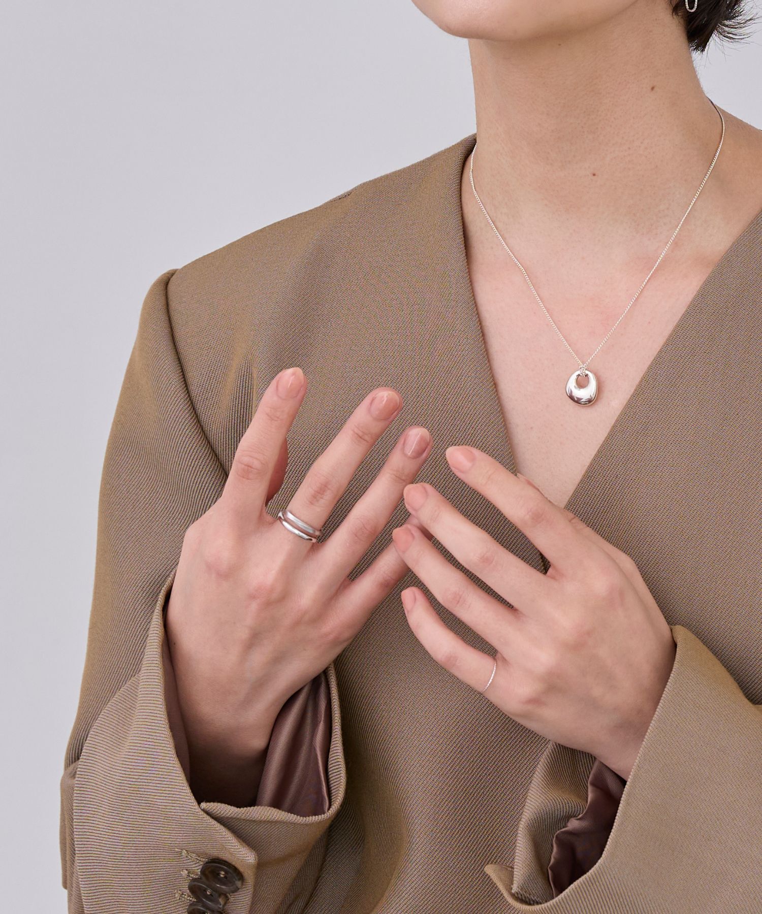 JUPITER「【SV925】ダイヤモンドカーブリング/シルバー」|リング|