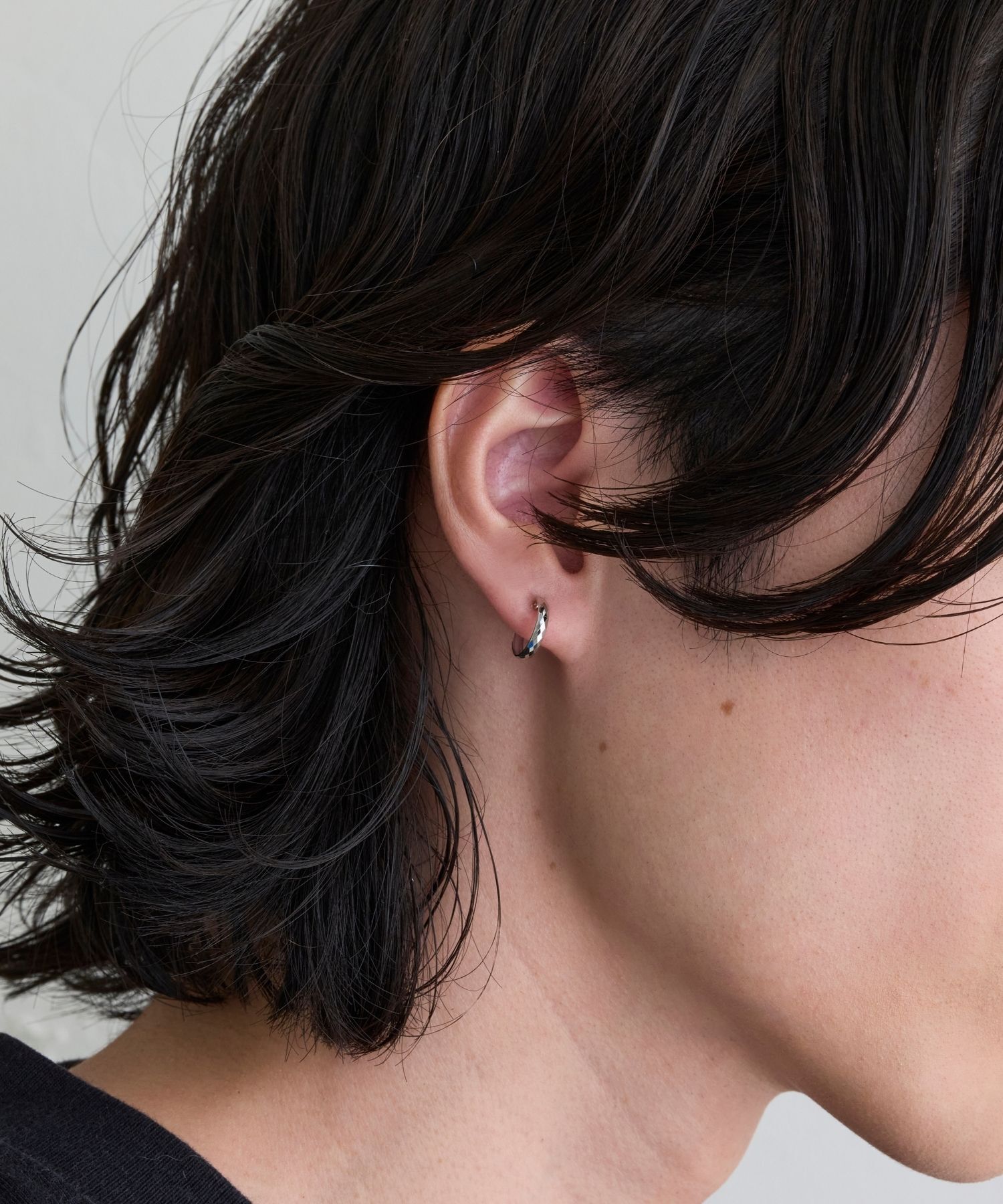 JUPITER「【K10】ダイヤモンドカットフープピアス シルバー」|ピアス|