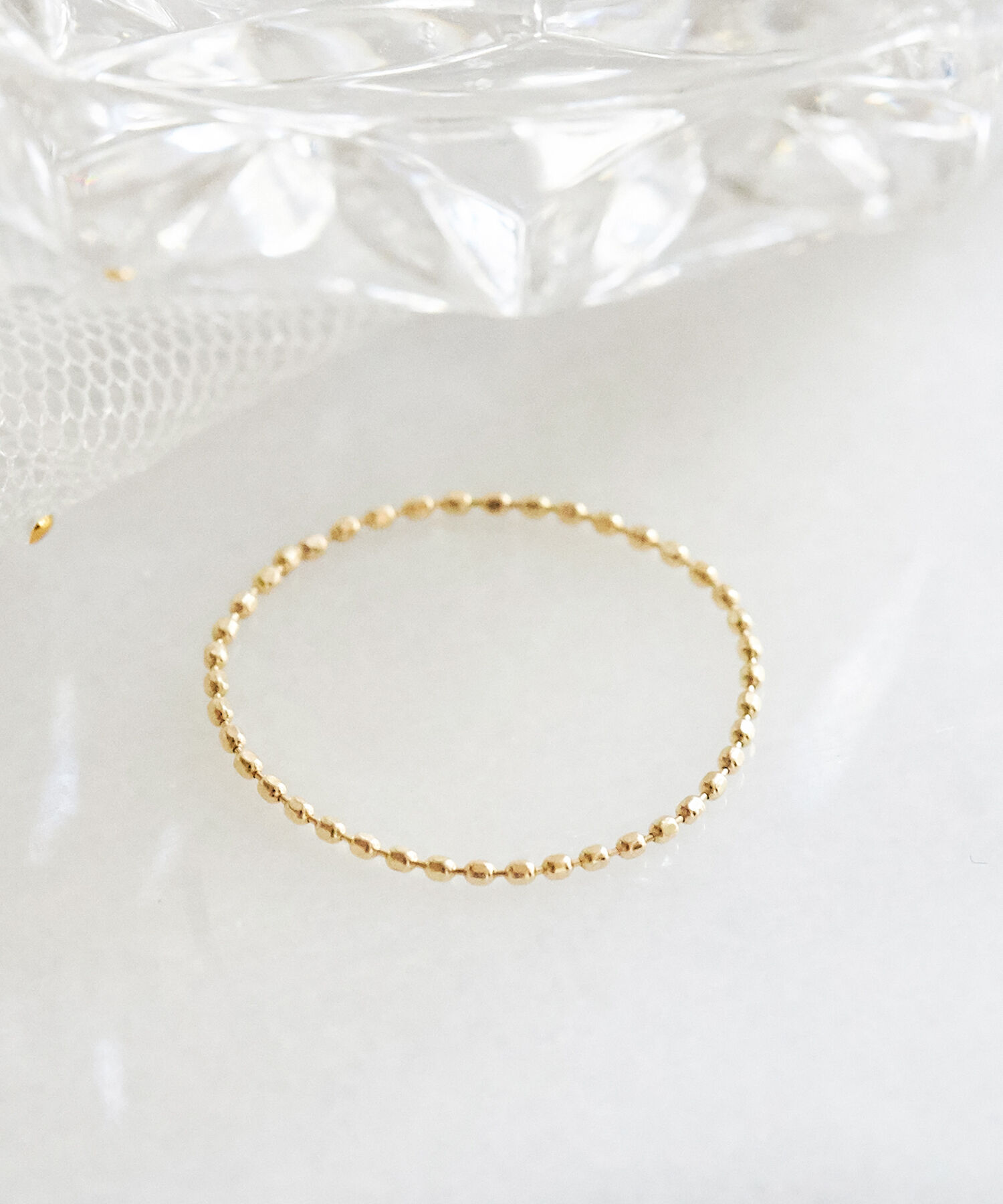 Phoebe「【K10】カットボールチェーンリング／BOXつき」|リング|