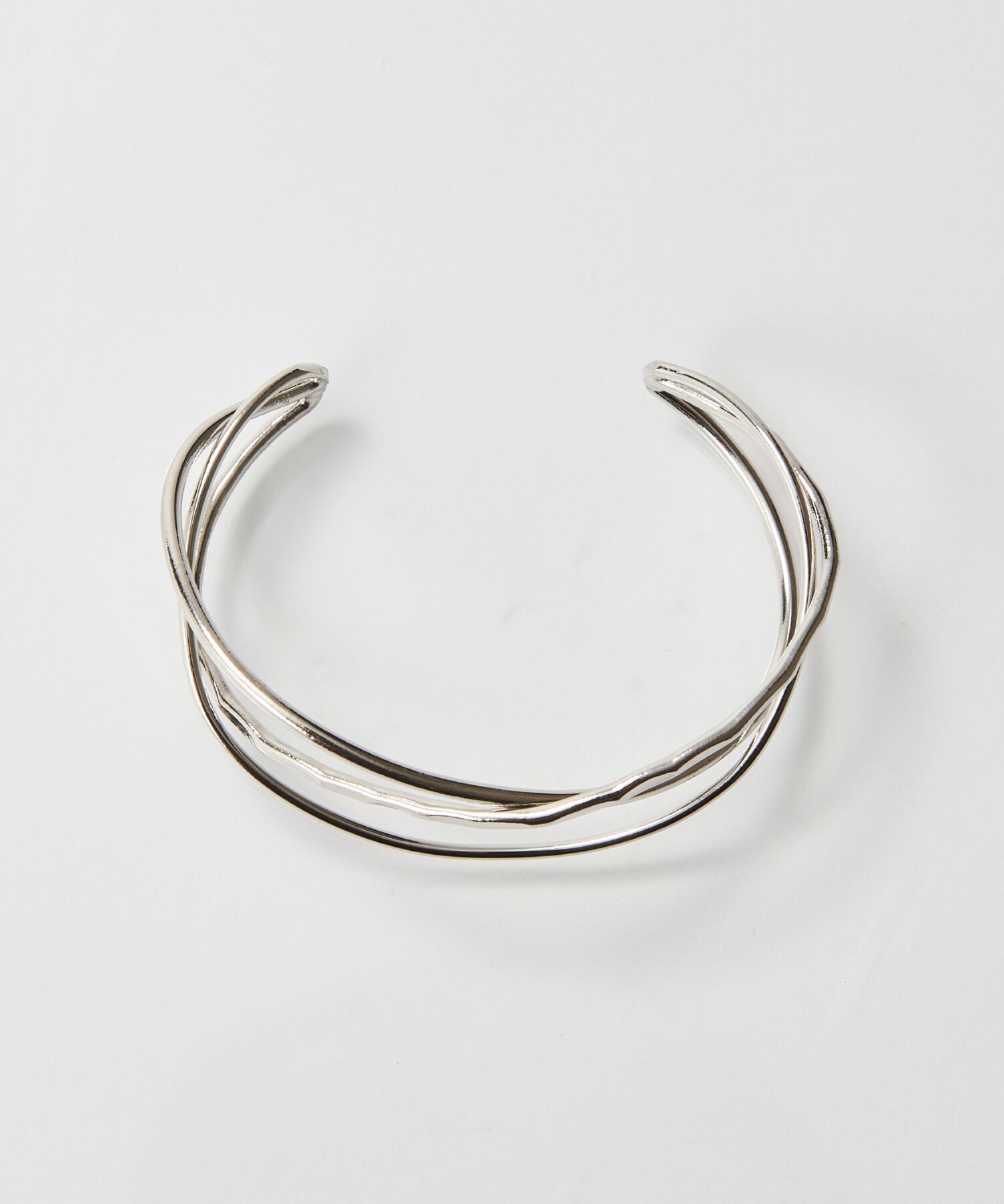 Phoebe「グリッターワイドカフバングル シルバー」|ブレスレット・バングル|