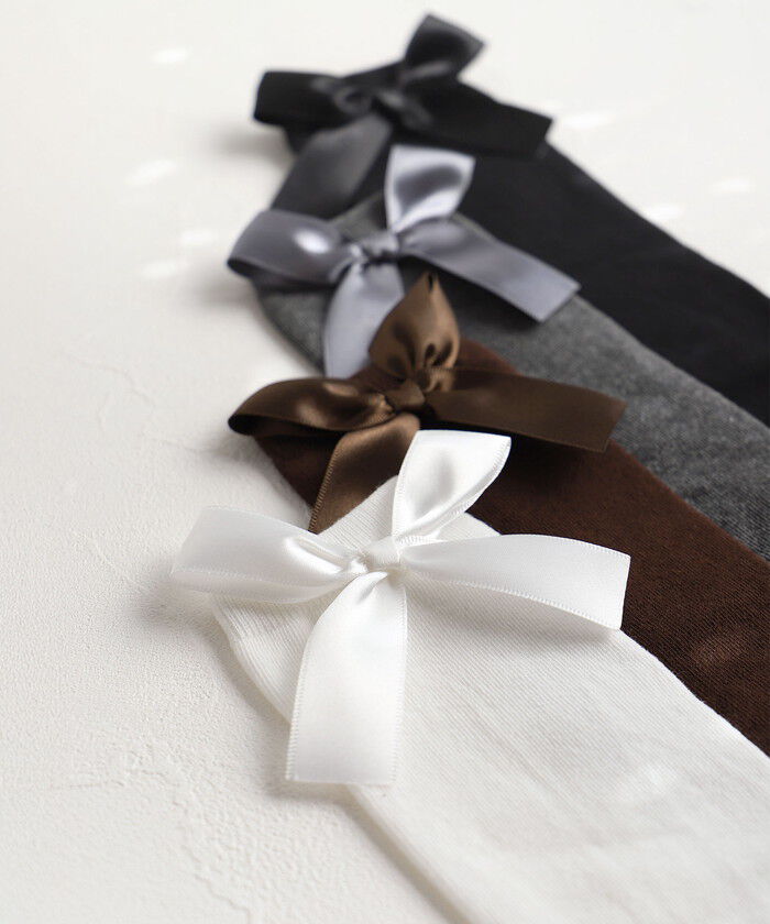 BACKYARD FAMILY「キッズ ハイソックス 女の子 通販 Rora ローラ 子供服 エマリー リボン 靴下 長靴下」|ソックス|