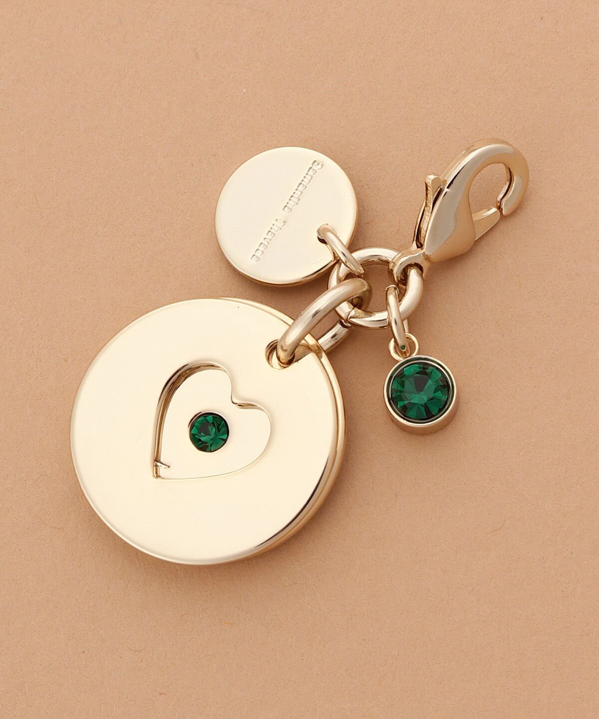 Samantha Thavasa「バースデーストーンカラービジューファスナーチャーム（5月）」|チャーム・キーホルダー|ゴールド