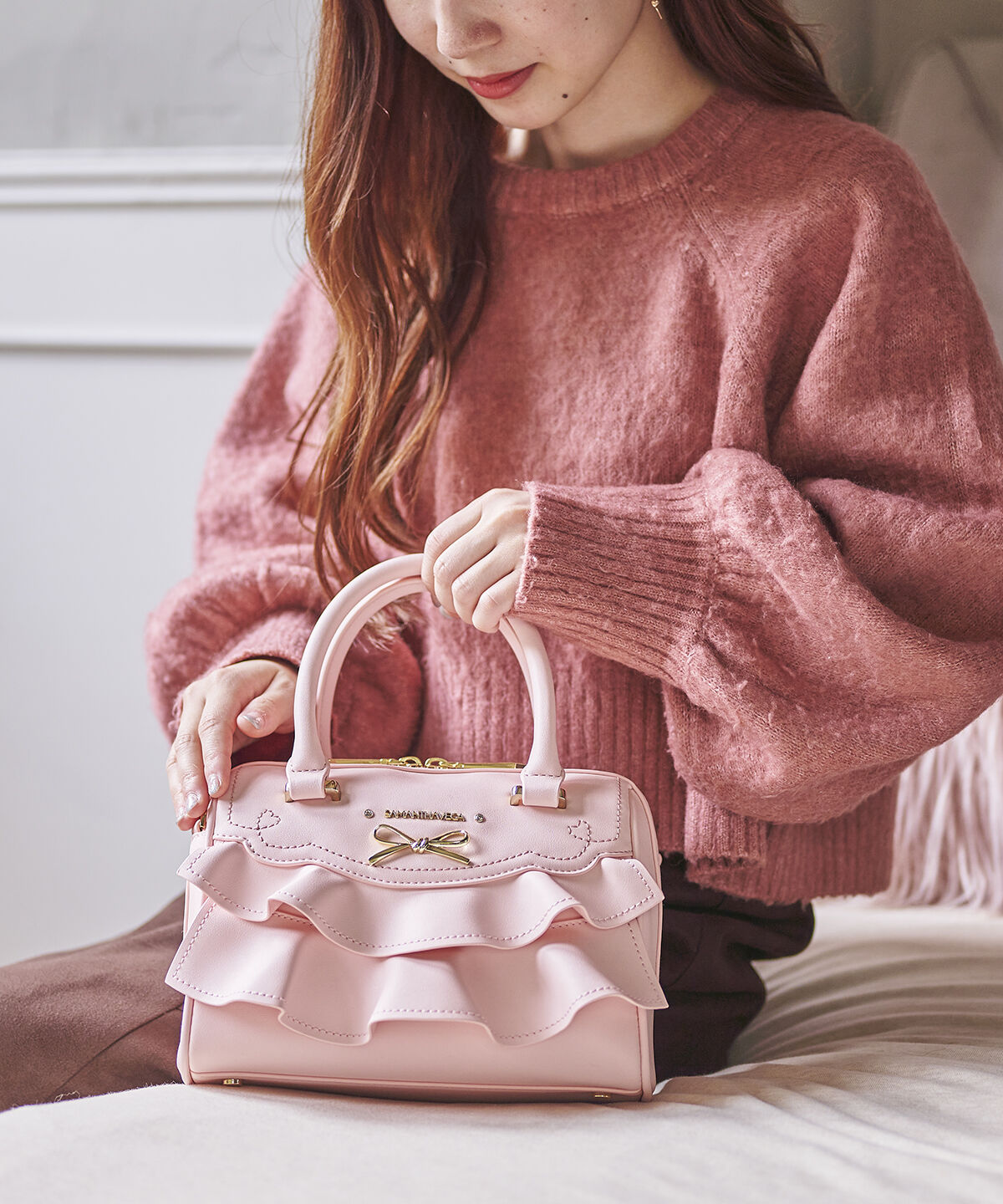 Samantha Vega「フリルリボンハンドバッグ」|ハンドバッグ|