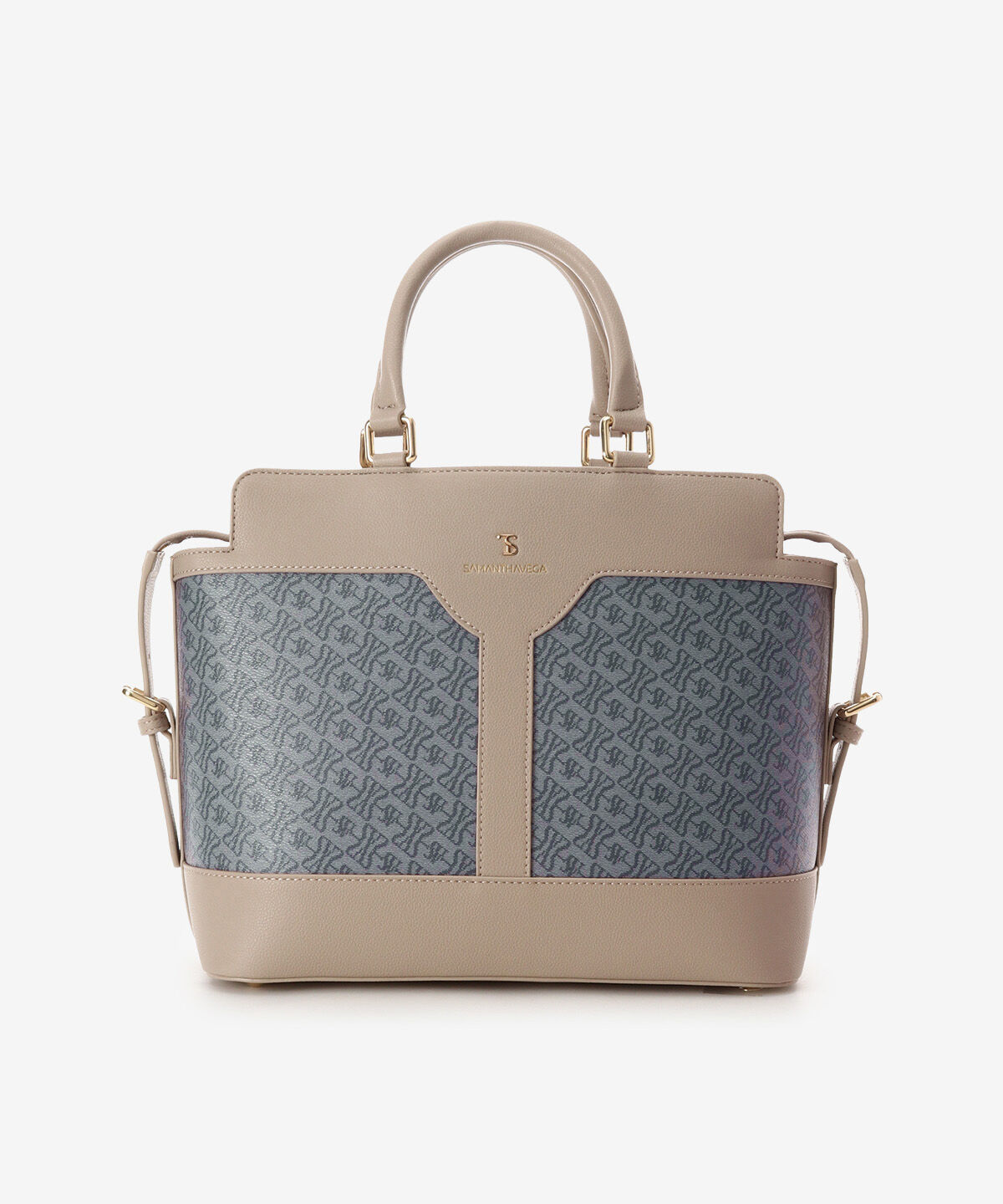 Samantha Vega「クロスプリントハンドバッグ（小）」|ハンドバッグ|グレージュ
