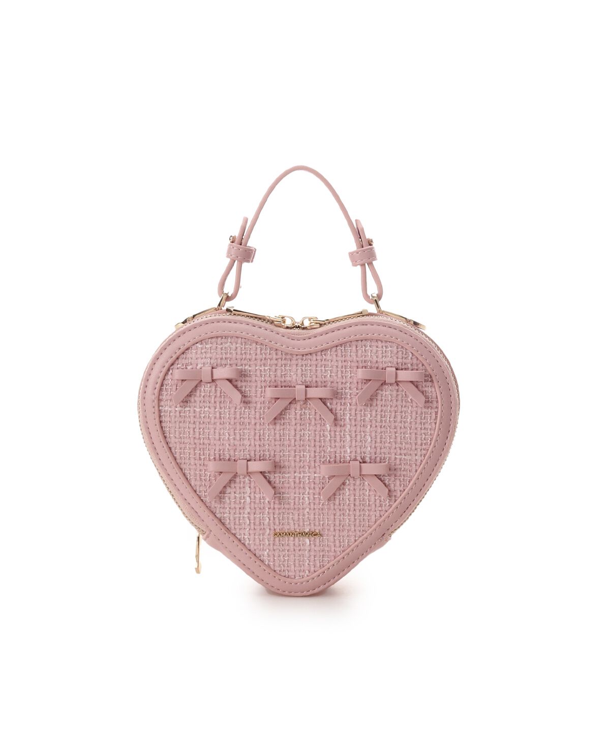 Samantha Vega「ツイードリボンハート型ショルダーバッグ」|ショルダー・メッセンジャー|