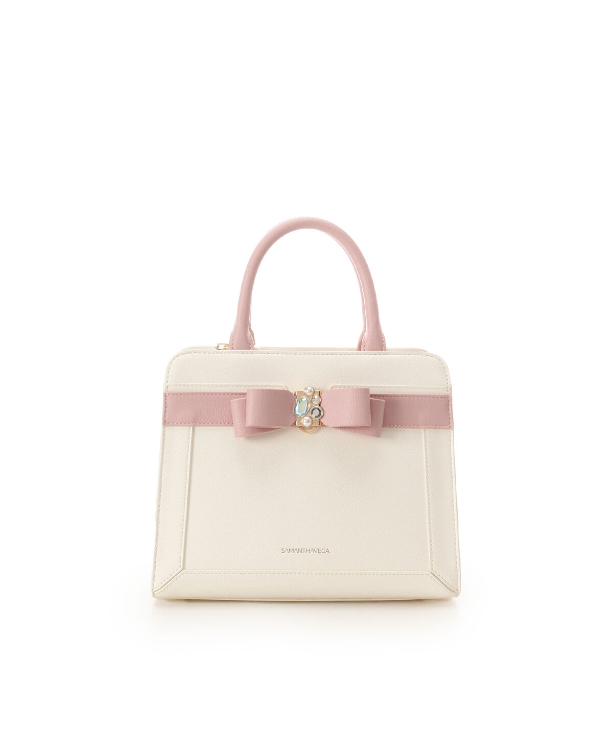 Samantha Vega「バイカラージュエルリボンハンドバッグ」|ハンドバッグ|