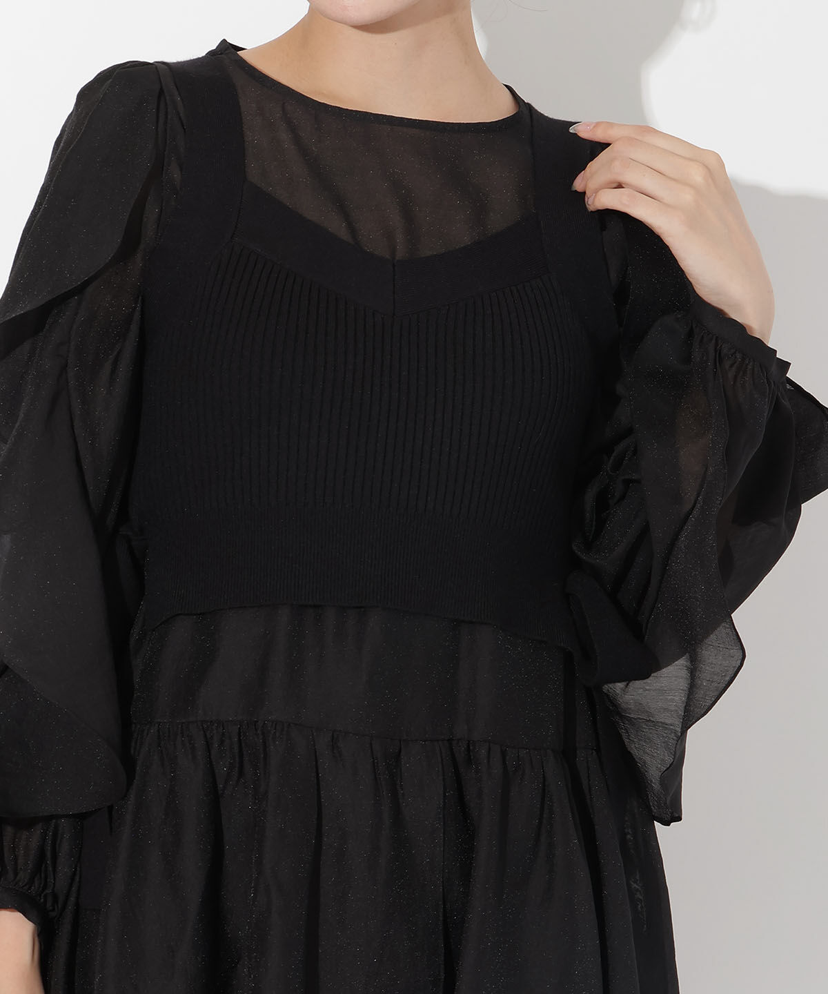 アンドクチュール「ニットレイヤードチュニック」|チュニック|