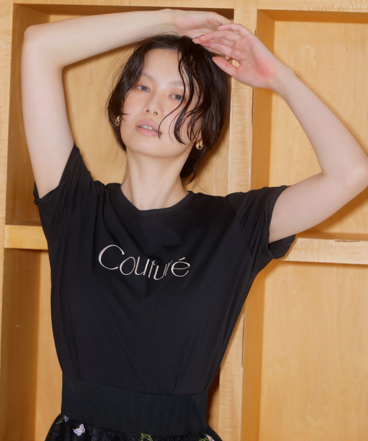 アンドクチュール「COUTURE 刺繍Tシャツ」|Tシャツ・カットソー|