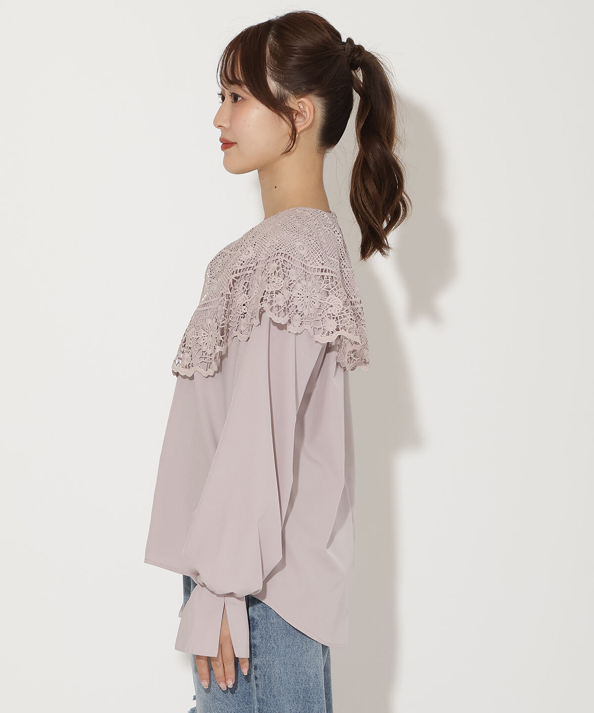 アンドクチュール「レースカラーブラウス」|シャツ・ブラウス|