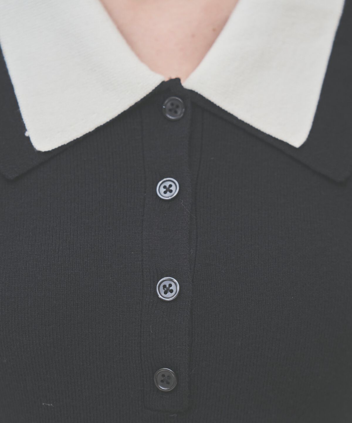 アンドクチュール「バイカラーポロニットフレアミニワンピース」|ワンピース|